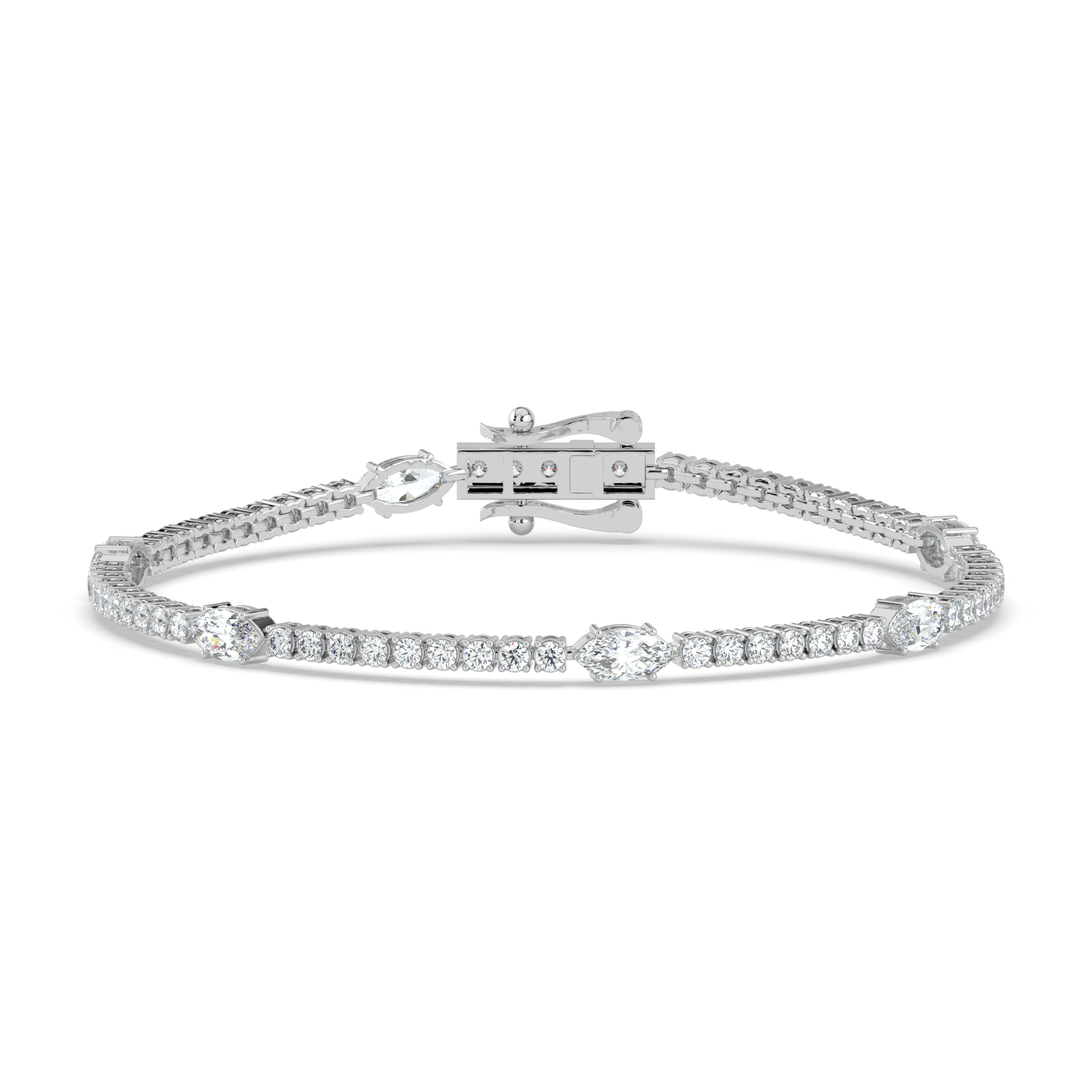 Marquise Station Lab Diamond Tennis Bracelet