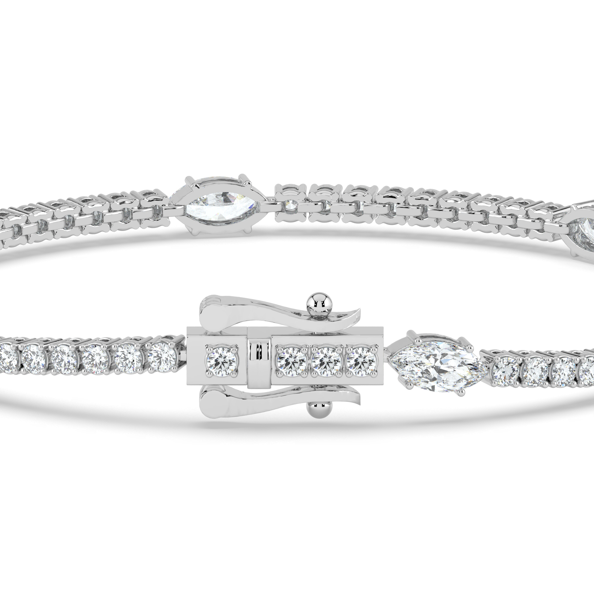Marquise Station Lab Diamond Tennis Bracelet