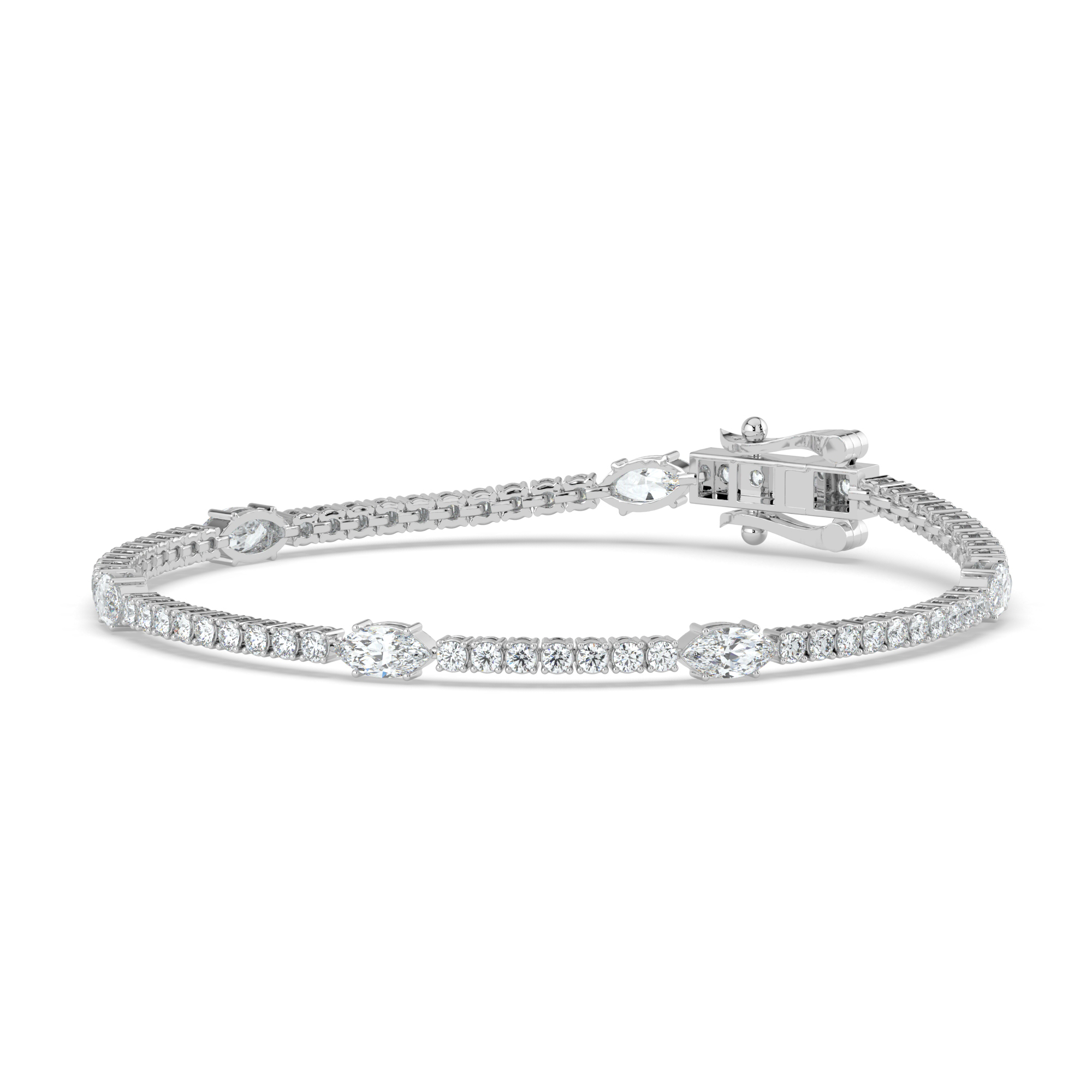Marquise Station Lab Diamond Tennis Bracelet