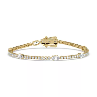 Marquise Station Lab Diamond Tennis Bracelet