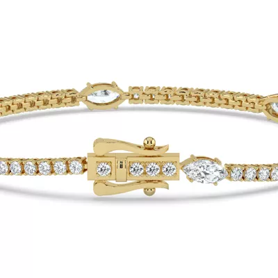 Marquise Station Lab Diamond Tennis Bracelet