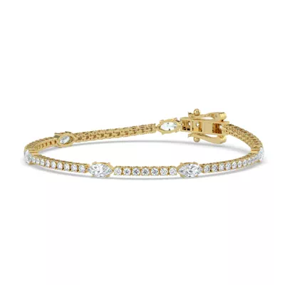 Marquise Station Lab Diamond Tennis Bracelet