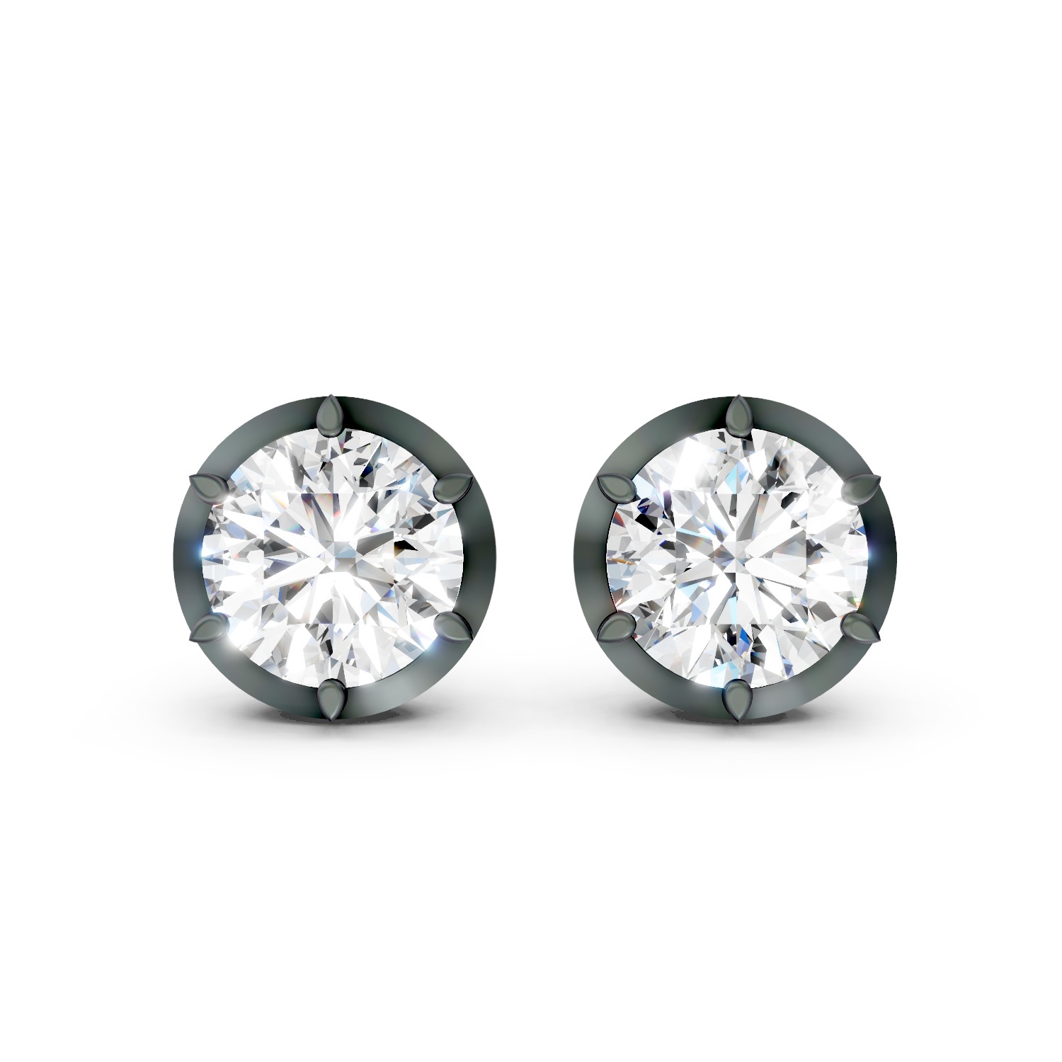Black Bezel Lab Diamond Stud Earrings (2 ct. tw.)