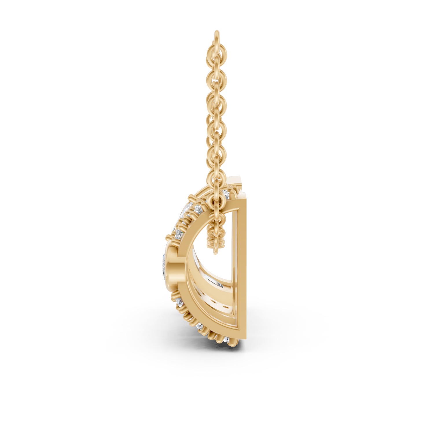 Triple Arc Mixed-Cut Lab Diamond Pendant