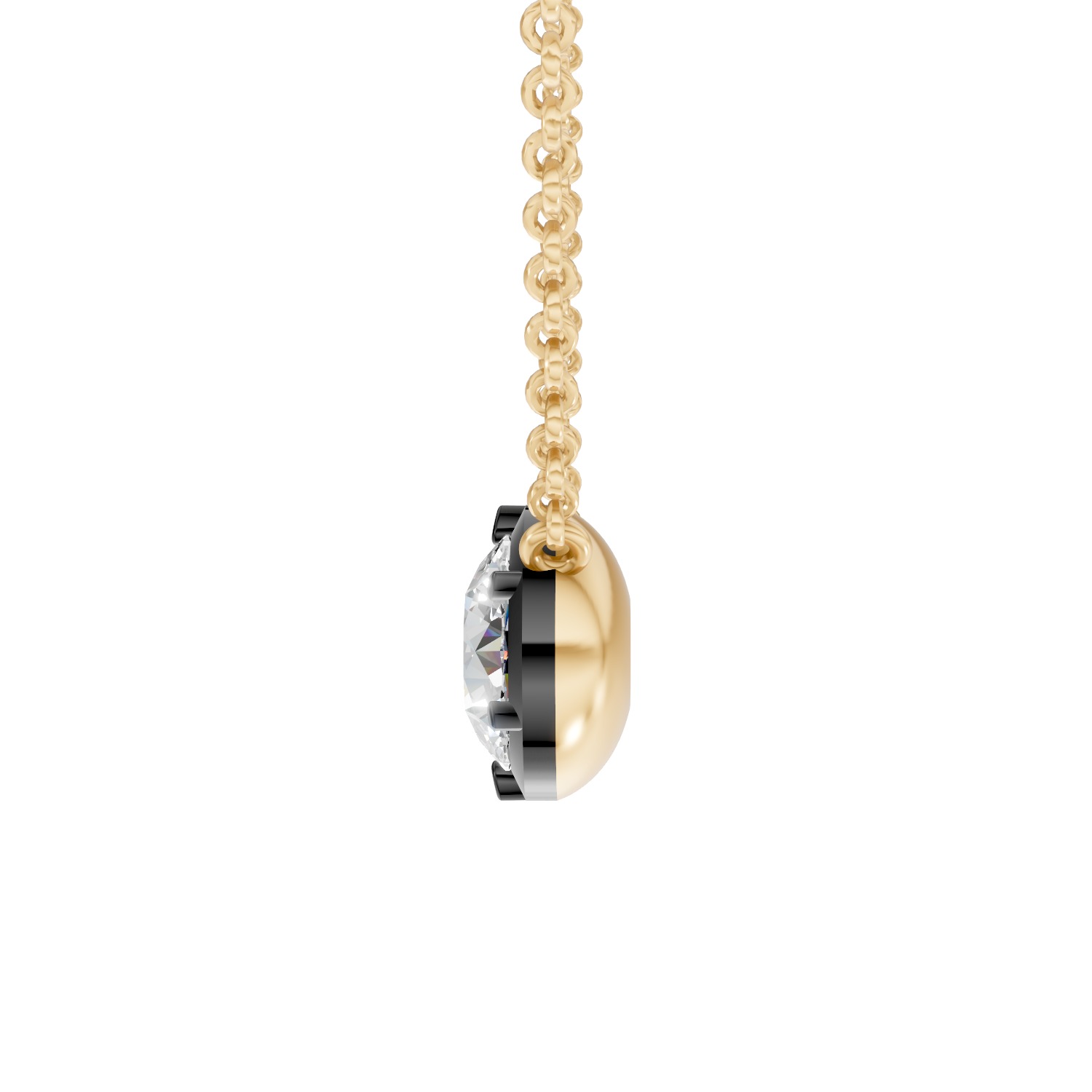 Black Bezel Round Lab Diamond Pendant (1 ct. tw.)