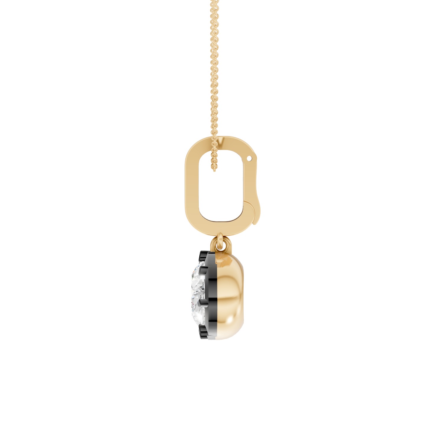 Black Bezel Oval Lab Diamond Pendant (1.50 ct. tw.)