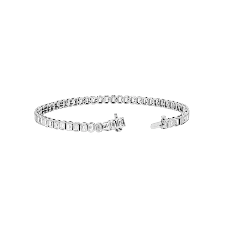 14K White Gold North-South Emerald-Cut Lab Diamond Bracelet (7.50ct. tw.)