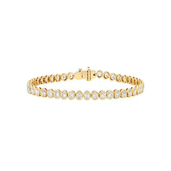 Oval Lab Diamond Bezel Bracelet