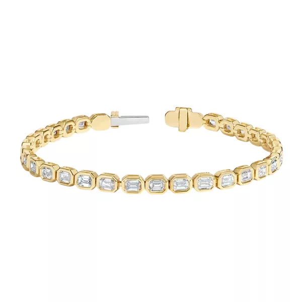 East-West Emerald-Cut Lab Diamond Bracelet