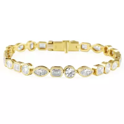 Mixed Shape Lab Diamond Bezel Bracelet (10 ct. tw.)