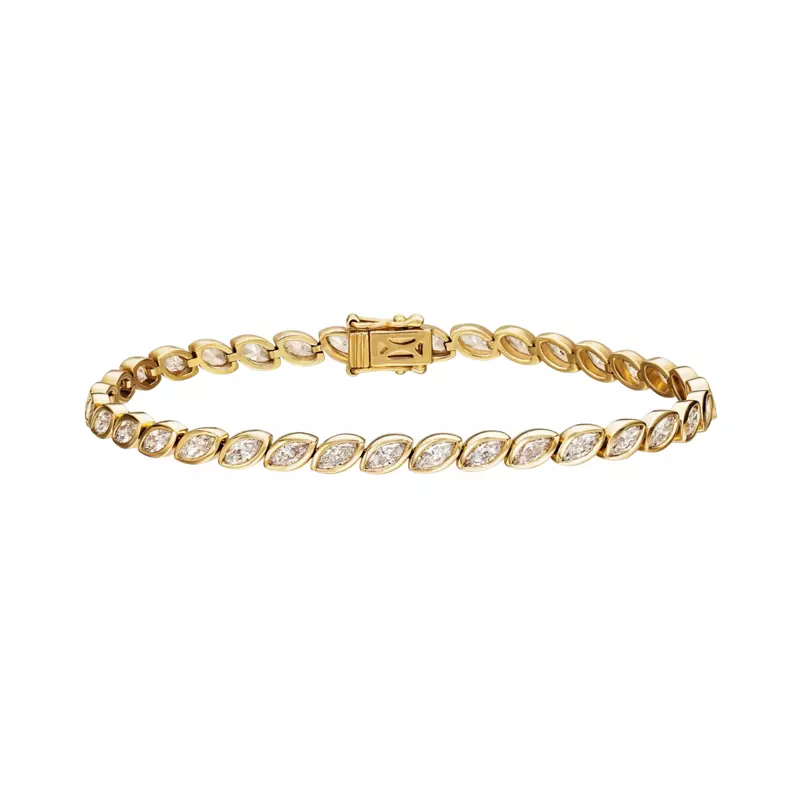 14K Yellow Gold Marquise Lab Diamond Bezel Bracelet (4 1/2 ct. tw.)