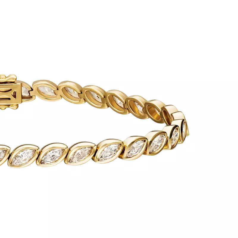 14K Yellow Gold Marquise Lab Diamond Bezel Bracelet (4 1/2 ct. tw.)