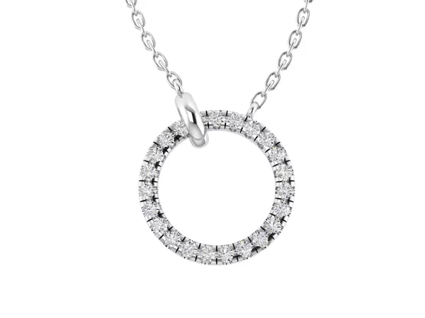 Brilliant Pavé Lab Diamond Circle Necklace