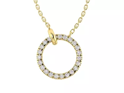 Brilliant Pavé Lab Diamond Circle Necklace
