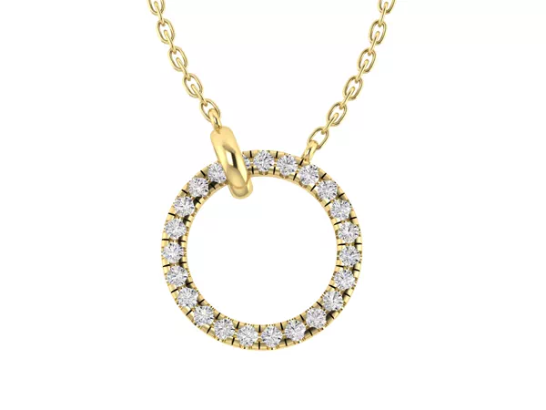 Brilliant Pavé Lab Diamond Circle Necklace