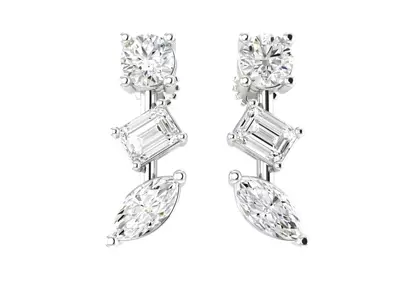 Mixed Shape Lab Diamond Drop Earrings