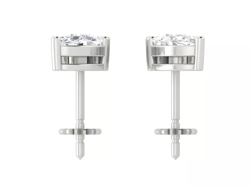 14K White Gold Mixed Shape Lab Diamond Drop Earrings