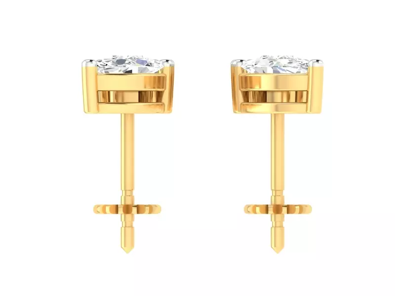 14K Yellow Gold Mixed Shape Lab Diamond Drop Earrings