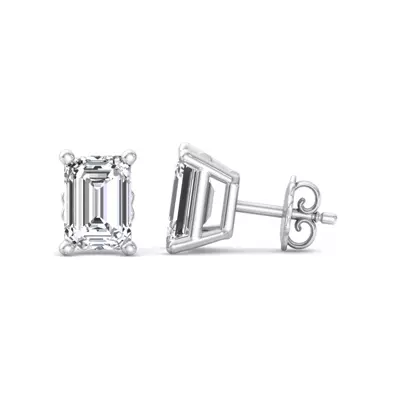 Emerald-Cut Lab Diamond Earrings (2 ct. tw.)