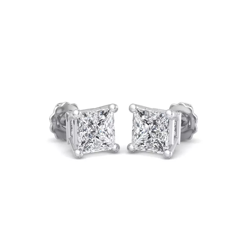 14K White Gold Princess-Cut Lab Diamond Earrings (1/2 ct. tw.)