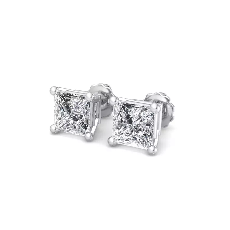 14K White Gold Princess-Cut Lab Diamond Earrings (1/2 ct. tw.)