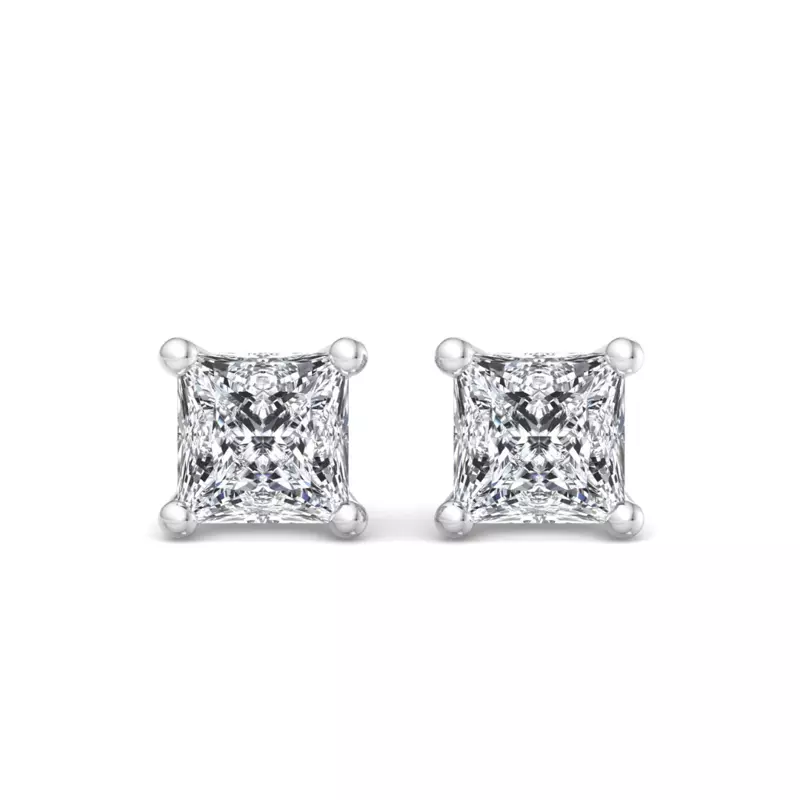 14K White Gold Princess-Cut Lab Diamond Earrings (2 ct. tw.)