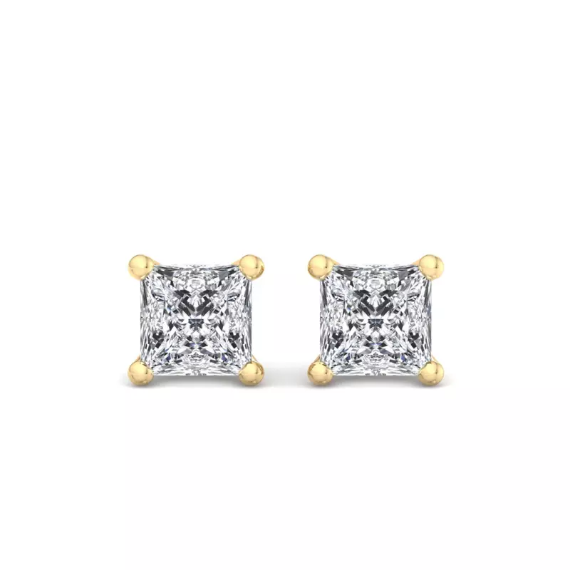 14K Yellow Gold Princess-Cut Lab Diamond Earrings (1/2 ct. tw.)