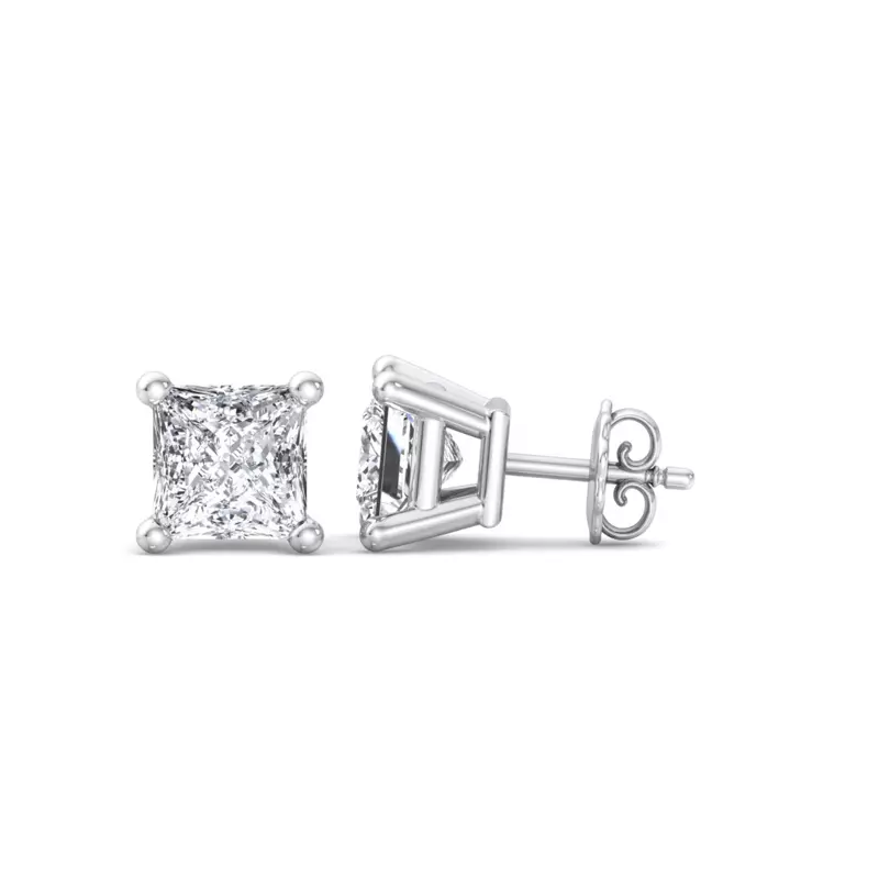 18K White Gold Princess-Cut Lab Diamond Earrings (1/2 ct. tw.)