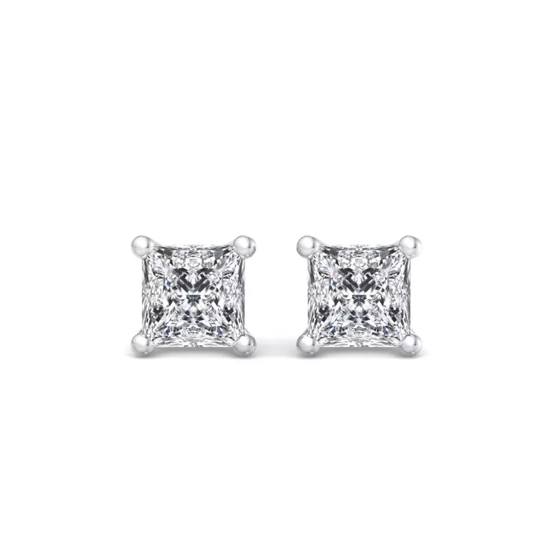 18K White Gold Princess-Cut Lab Diamond Earrings (1/2 ct. tw.)