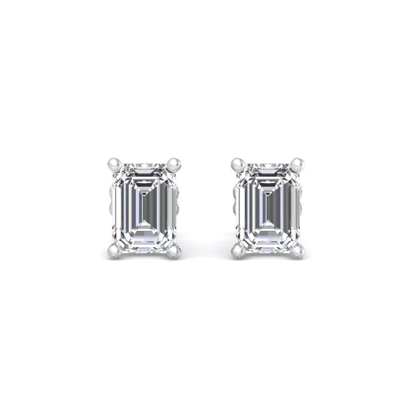 Platinum Emerald-Cut Lab Diamond Earrings (1/2 ct. tw.)