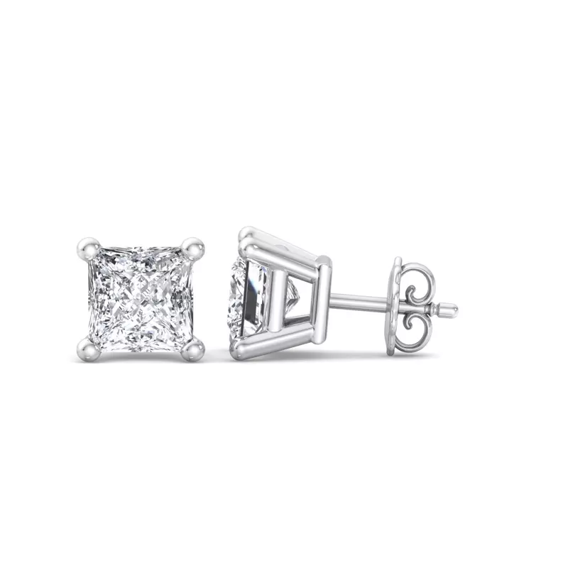 Platinum Princess-Cut Lab Diamond Earrings (1 ct. tw.)
