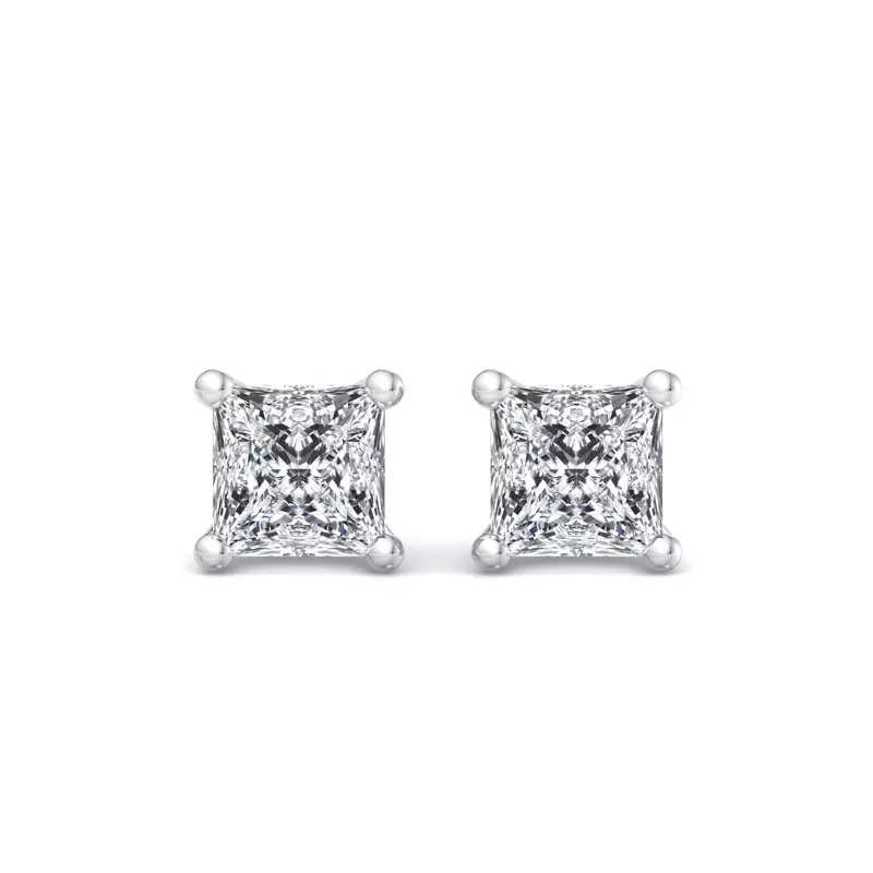 Platinum Princess-Cut Lab Diamond Earrings (1 ct. tw.)