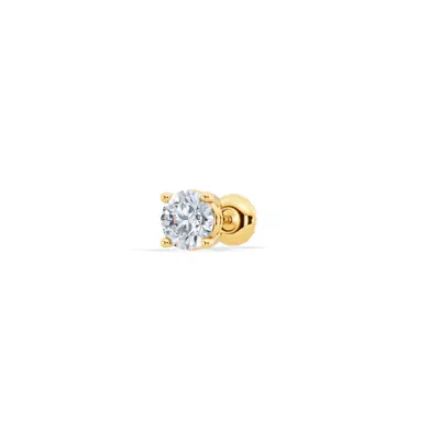 Single Diamond Screw Back Stud Earring (3/8ct)