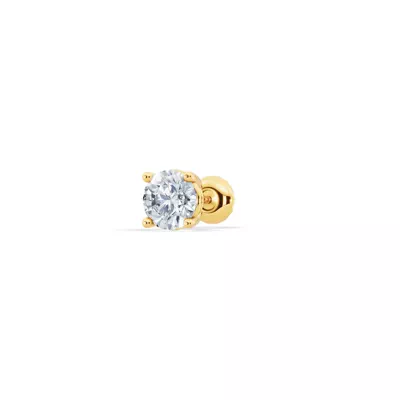 Single Diamond Screw Back Stud Earring (1/2ct)