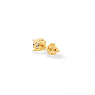 Single Diamond Screw Back Stud Earring (1/2ct)
