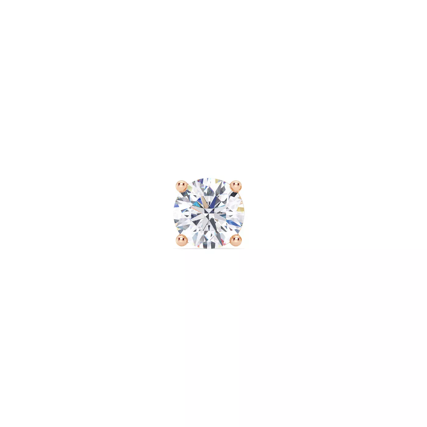 Single Stud With Screw-Back 14K Rose Gold Engagement Ring