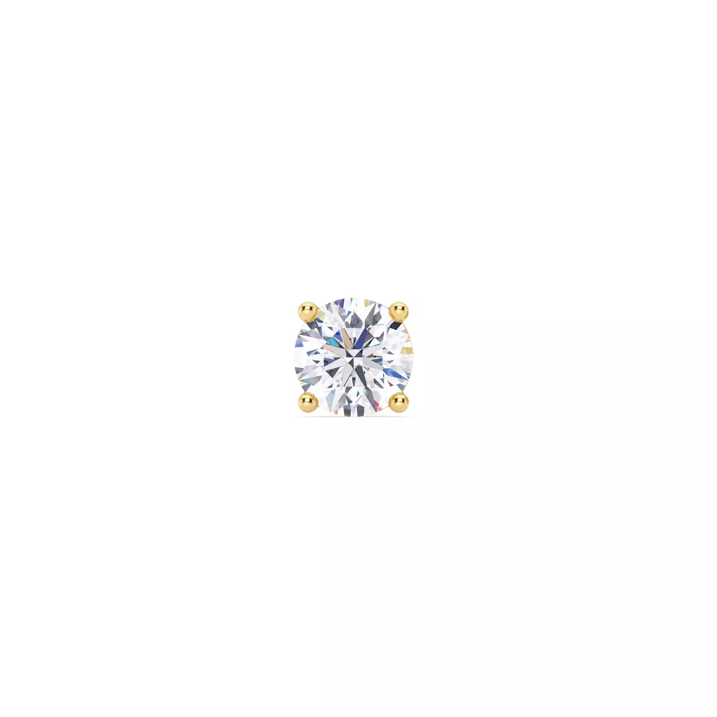 Single Stud With Screw-Back 14K Yellow Gold Engagement Ring