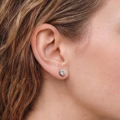 Invisible-Set Round Lab Diamond Studs (1.00 ct. tw.)