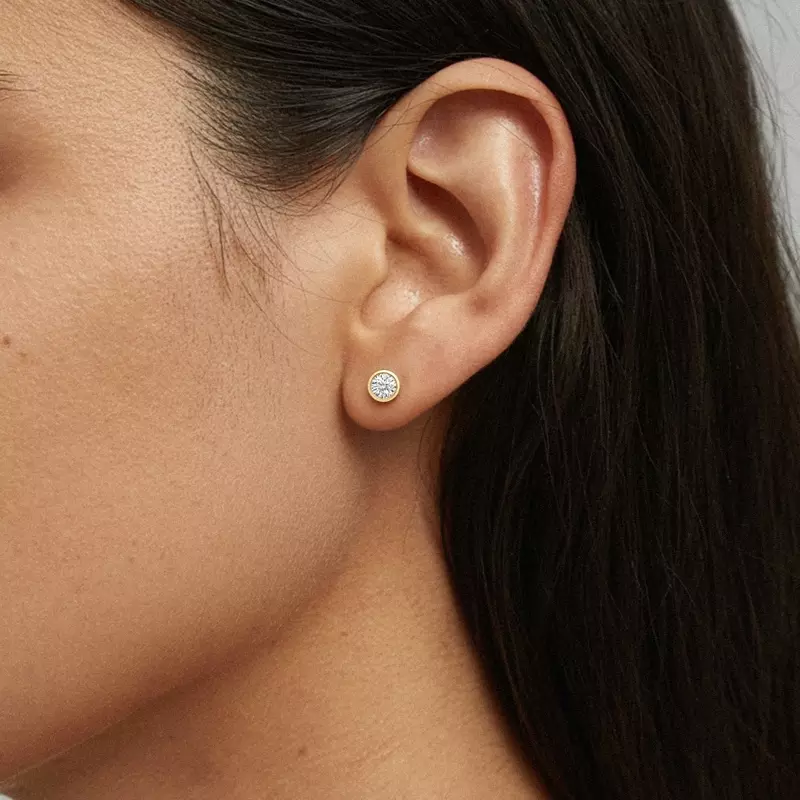 14K Yellow Gold Modern Bezel-Set Lab Diamond Stud Earrings (1 ct. tw.)