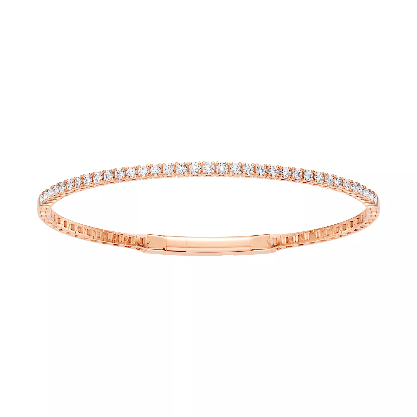 Diamonds, Uninterrupted 14K Rose Gold Engagement Ring