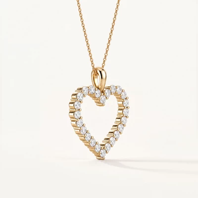 Pavé Lab Diamond Heart Pendant (0.50 ct. tw.)