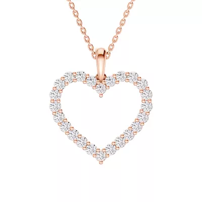 Pavé Lab Diamond Heart Pendant (0.75 ct. tw.)