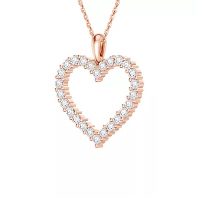 Pavé Lab Diamond Heart Pendant (1.00 ct. tw.)