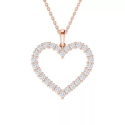 Pavé Lab Diamond Heart Pendant (1.00 ct. tw.)
