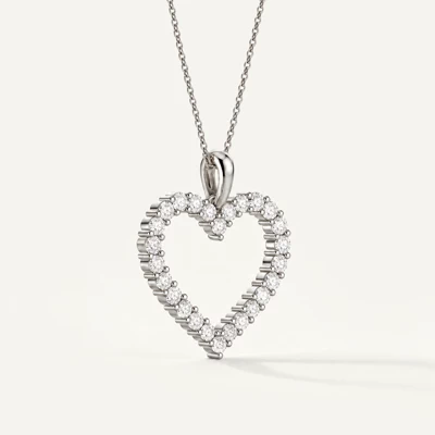 Pavé Lab Diamond Heart Pendant (1.00 ct. tw.)