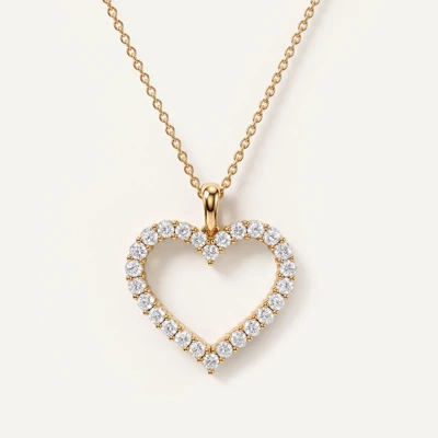 Pavé Lab Diamond Heart Pendant (1.00 ct. tw.)