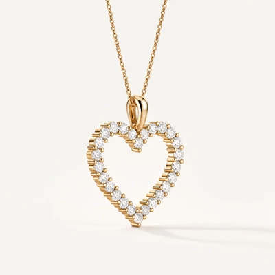 Pavé Lab Diamond Heart Pendant (1.00 ct. tw.)
