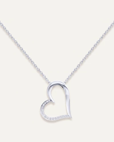 Embrace Pavé Lab Diamond Heart Silver Pendant