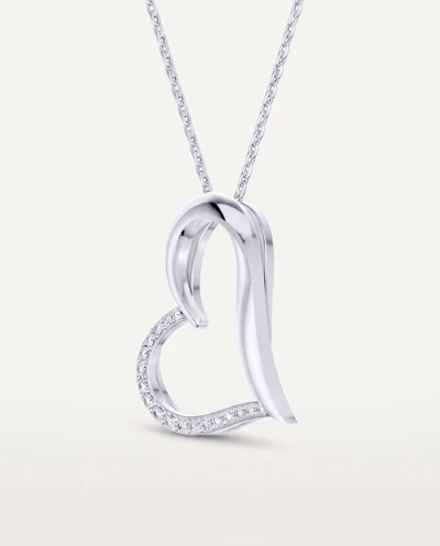 Embrace Pavé Lab Diamond Heart Silver Pendant