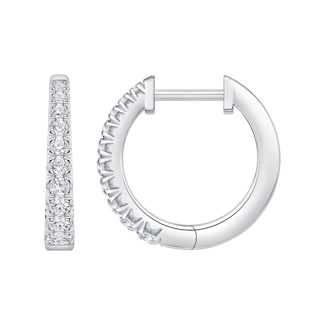Graduated Hoops Graduated Lab Diamond Hoops - 14K White Gold